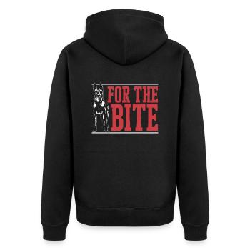 Malinois Belgischer Schäferhund Mechelaar Hund - Unisex Premium Bio Zip Hoodie - Schwarz - Hinten - Nico (187cm)