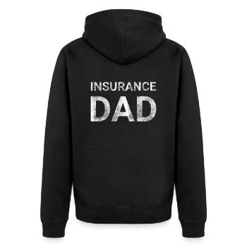 Insurance Dad - Unisex Premium Organic Zip Hoodie - black - Back - Nico (187cm)