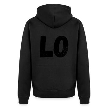 Amour t-shirt assortie couple - Veste à capuche bio Premium Unisexe - noir - Dos - Nico (187cm)