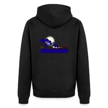 Safari Zoo Animals Wildlife - Unisex Premium Organic Zip Hoodie - black - Back - Nico (187cm)