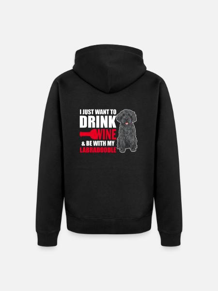 Labradoodle Dog - Unisex Premium Organic Zip Hoodie - black