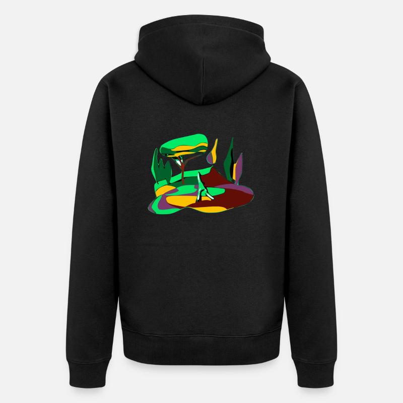Paysage de campagnee - Veste à capuche bio Premium Unisexe - noir