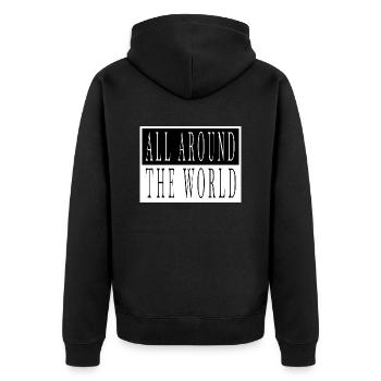typography funny outdoors birthday - Unisex Premium Organic Zip Hoodie - black - Back - Nico (187cm)