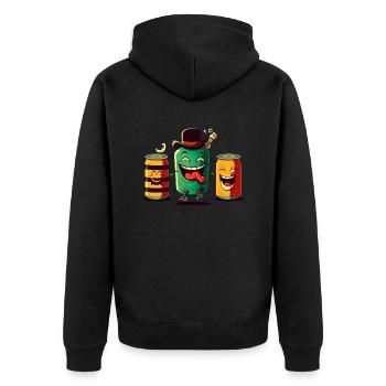 Canettes de bière amusantes - Motif alcool - Veste à capuche bio Premium Unisexe - noir - Dos - Nico (187cm)