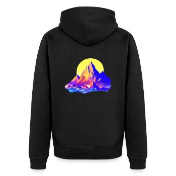 Mountain hiking Hike Mountain hikers Mountains Hiking - Unisex Premium Organic Zip Hoodie - black - Back - Nico (187cm)