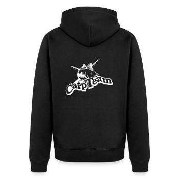 CARP TEAM CARPHUNTER KARPFEN ANGLER KARPFENANGLER - Unisex Premium Bio Zip Hoodie - Schwarz - Hinten - Nico (187cm)