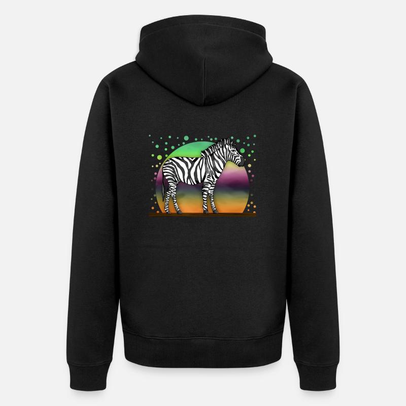Zebra - Unisex Premium Bio Zip Hoodie - Schwarz