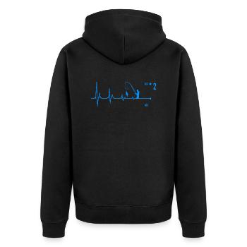 Pêche Pêcheur Heartbeat Pêcheur - Veste à capuche bio Premium Unisexe - noir - Dos - Nico (187cm)