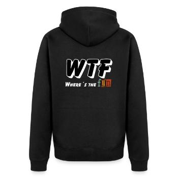 WTF - Où est le plaisir - Veste à capuche bio Premium Unisexe - noir - Dos - Nico (187cm)