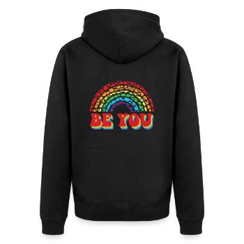 LGBTQ Be You Gay Pride LGBT Ally Rainbow Flag - Veste à capuche bio Premium Unisexe - noir - Dos - Nico (187cm)