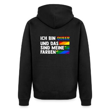 Schullehrer Lehrer - Unisex Premium Bio Zip Hoodie - Schwarz - Hinten - Nico (187cm)