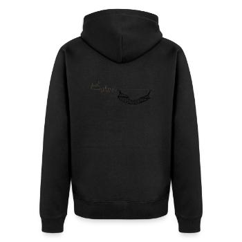 Just Relax Hängematte - Unisex Premium Bio Zip Hoodie - Schwarz - Hinten - Nico (187cm)