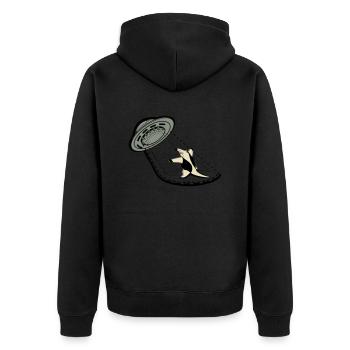Tamandua Little anteater against UFO - Unisex Premium Organic Zip Hoodie - black - Back - Nico (187cm)
