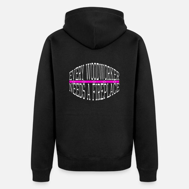 chop wood apprentice logging - Unisex Premium Organic Zip Hoodie - black