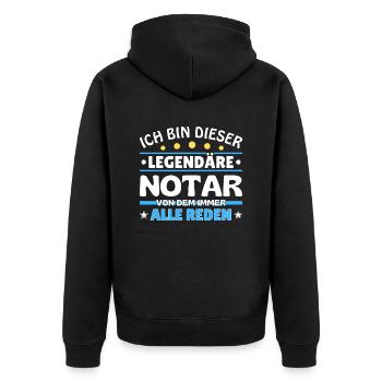 I'm this legendary - - Unisex Premium Organic Zip Hoodie - black - Back - Nico (187cm)