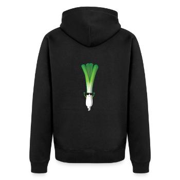 Leek Leek stick Spring onion Leek - Unisex Premium Organic Zip Hoodie - black - Back - Nico (187cm)