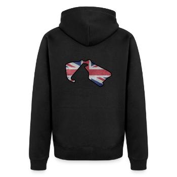 Great Britain Race Track with Flag - Unisex Premium Organic Zip Hoodie - black - Back - Nico (187cm)