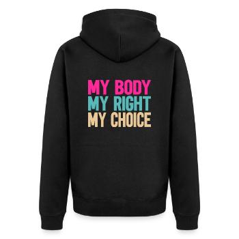 Mon corps, ma décision - Veste à capuche bio Premium Unisexe - noir - Dos - Nico (187cm)