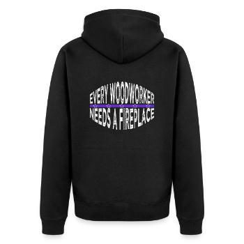 quote lumber forest work hobbyists awesome - Unisex Premium Organic Zip Hoodie - black - Back - Nico (187cm)