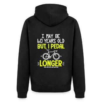 60 years old anniversary cycling 60 th - Unisex Premium Organic Zip Hoodie - black - Back - Nico (187cm)