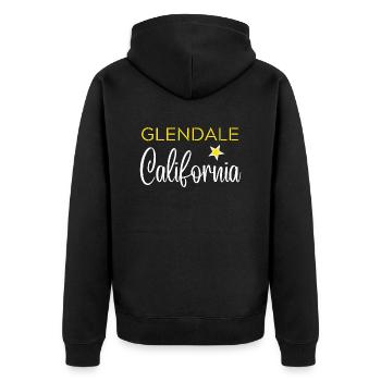 Glendale California - Veste à capuche bio Premium Unisexe - noir - Dos - Nico (187cm)