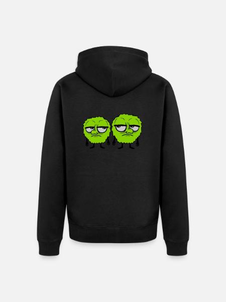 2 Monsters Roll Eyes - Unisex Premium Organic Zip Hoodie - black