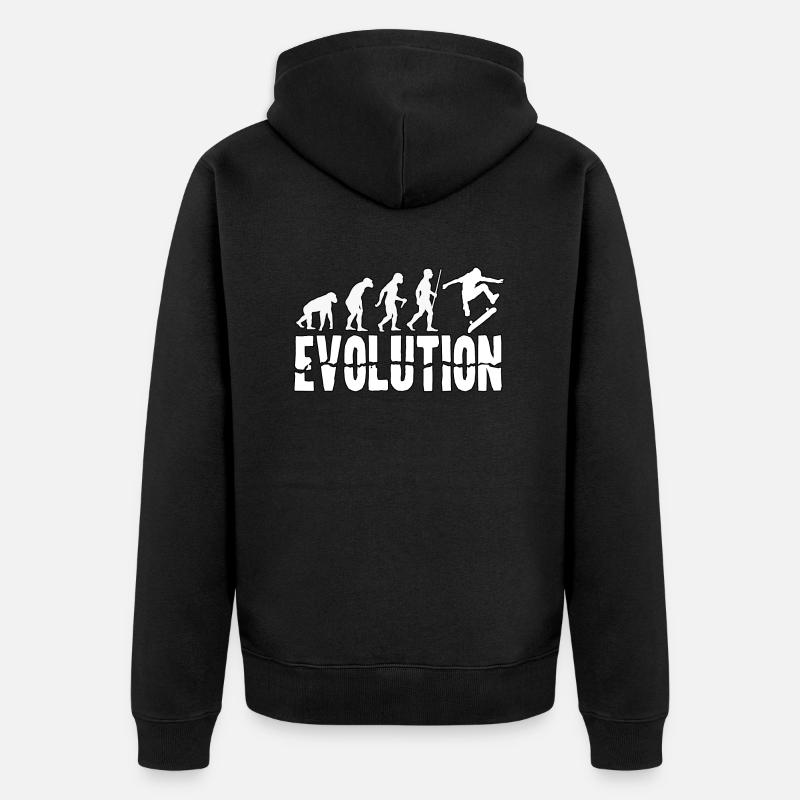 Evolution Skater - Unisex Premium Bio Zip Hoodie - Schwarz