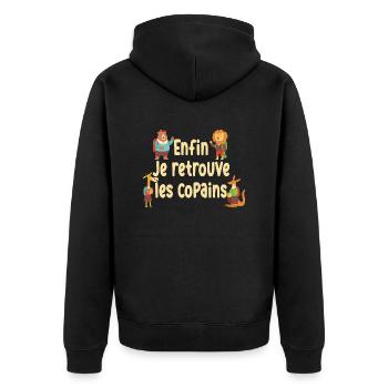 Rentrée des classes / Bonne rentrée scolaire - Veste à capuche bio Premium Unisexe - noir - Dos - Nico (187cm)