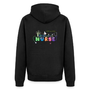 Halloween Nurse Nursing Cute Health Worker - Veste à capuche bio Premium Unisexe - noir - Dos - Nico (187cm)