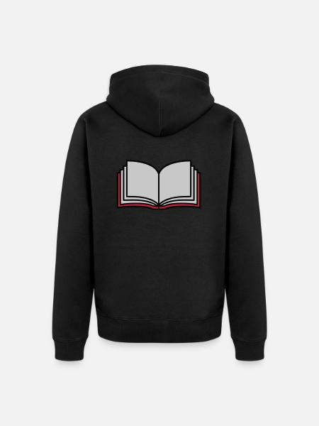 School Open Book Pages - Unisex Premium Organic Zip Hoodie - black