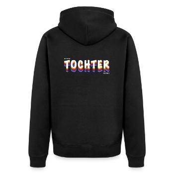 Die beste Tochter der Welt - Unisex Premium Bio Zip Hoodie - Schwarz - Hinten - Nico (187cm)