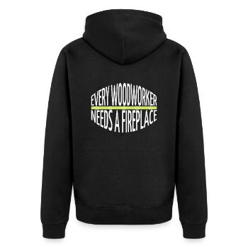 carpenter jokes tshirts - Unisex Premium Bio Zip Hoodie - Schwarz - Hinten - Nico (187cm)