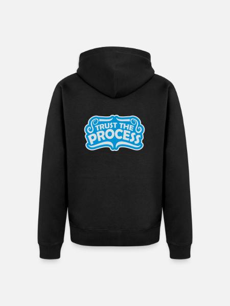 trust the process Zitat - Unisex Premium Bio Zip Hoodie - Schwarz