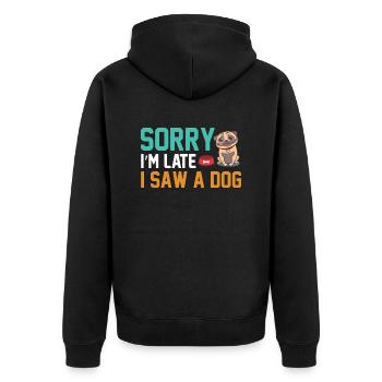 Dog 3 - Unisex Premium Bio Zip Hoodie - Schwarz - Hinten - Nico (187cm)