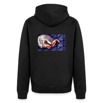 Mädchen Regen - Unisex Premium Bio Zip Hoodie - Schwarz - Hinten - Nico (187cm)