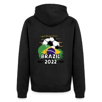 Brazil Brazil 2022 Football - Unisex Premium Organic Zip Hoodie - black - Back - Nico (187cm)