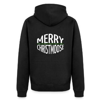 dino wild canadian moose birthday present idea - Unisex Premium Bio Zip Hoodie - Schwarz - Hinten - Nico (187cm)