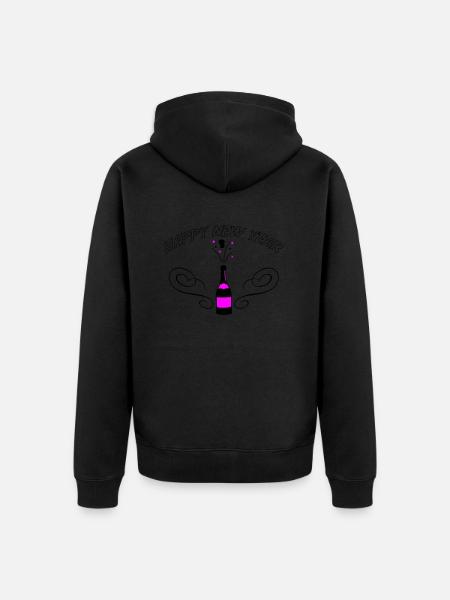 Happy New Year - Unisex Premium Organic Zip Hoodie - black