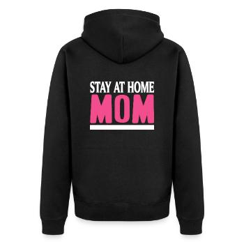 Stay At Home MOM Retro Working MOM T-Shirt - Unisex Premium Organic Zip Hoodie - black - Back - Nico (187cm)