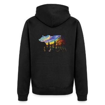 Hiking Mountain hikers Mountains Mountain hiking Hiking - Unisex Premium Organic Zip Hoodie - black - Back - Nico (187cm)