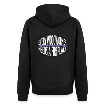 birthday present idea plumber birthday gift - Unisex Premium Bio Zip Hoodie - Schwarz - Hinten - Nico (187cm)