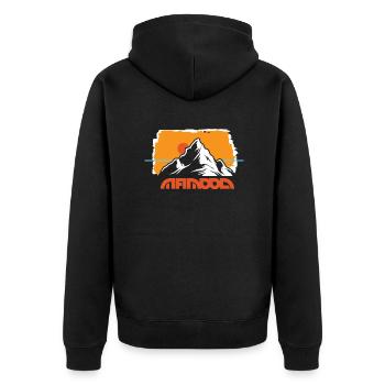 outddor horizon behind the mountain - Unisex Premium Organic Zip Hoodie - black - Back - Nico (187cm)