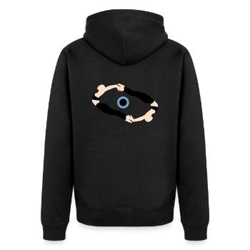 Eye - Unisex Premium Organic Zip Hoodie - black - Back - Nico (187cm)