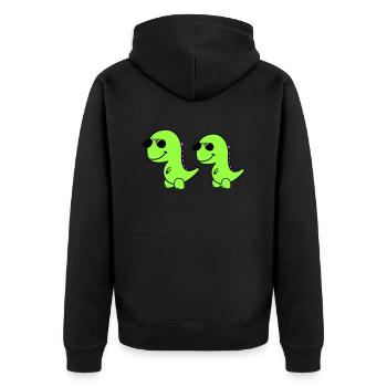 cool dinos - Unisex Premium Bio Zip Hoodie - Schwarz - Hinten - Nico (187cm)