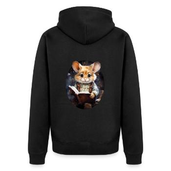 Maus - Unisex Premium Bio Zip Hoodie - Schwarz - Hinten - Nico (187cm)