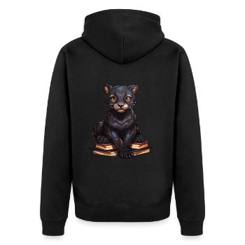 Panther - Unisex Premium Organic Zip Hoodie - black - Back - Nico (187cm)