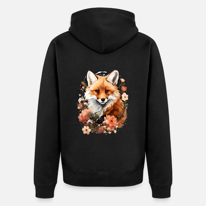 Fuchs - Unisex Premium Bio Zip Hoodie - Schwarz