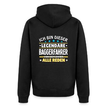 I'm this legendary excavator driver - Unisex Premium Organic Zip Hoodie - black - Back - Nico (187cm)