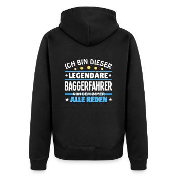 Ich bin dieser legendäre Neurologe - Unisex Premium Bio Zip Hoodie - Schwarz - Hinten - Nico (187cm)
