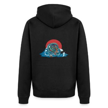 Dragon Japonais Chine Asie - Veste à capuche bio Premium Unisexe - noir - Dos - Nico (187cm)